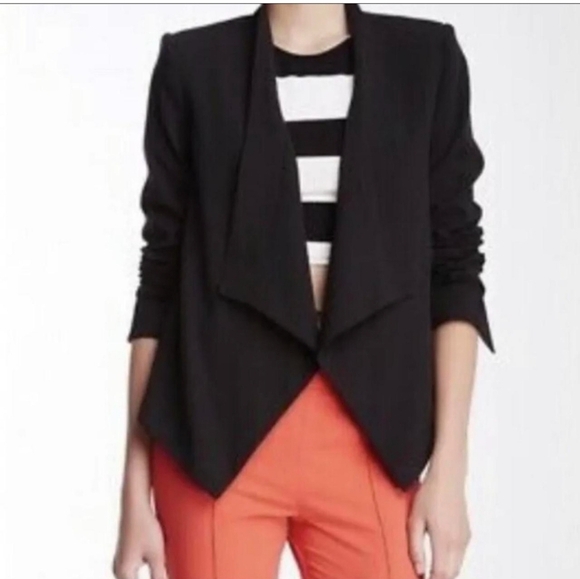 KAARI BLUE Black open front shawl collar blazer. Size Large - Picture 2 of 9